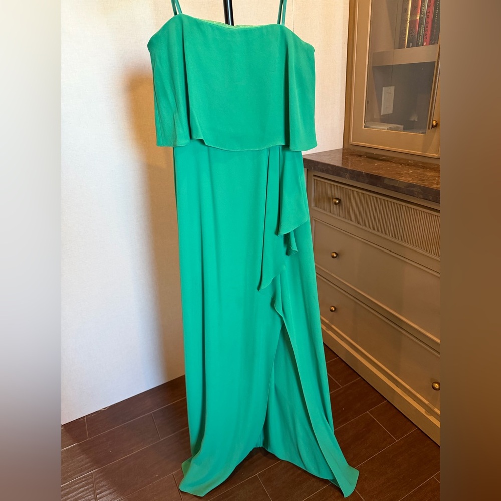 BCBGMaxAzria One Shoulder Green Dress